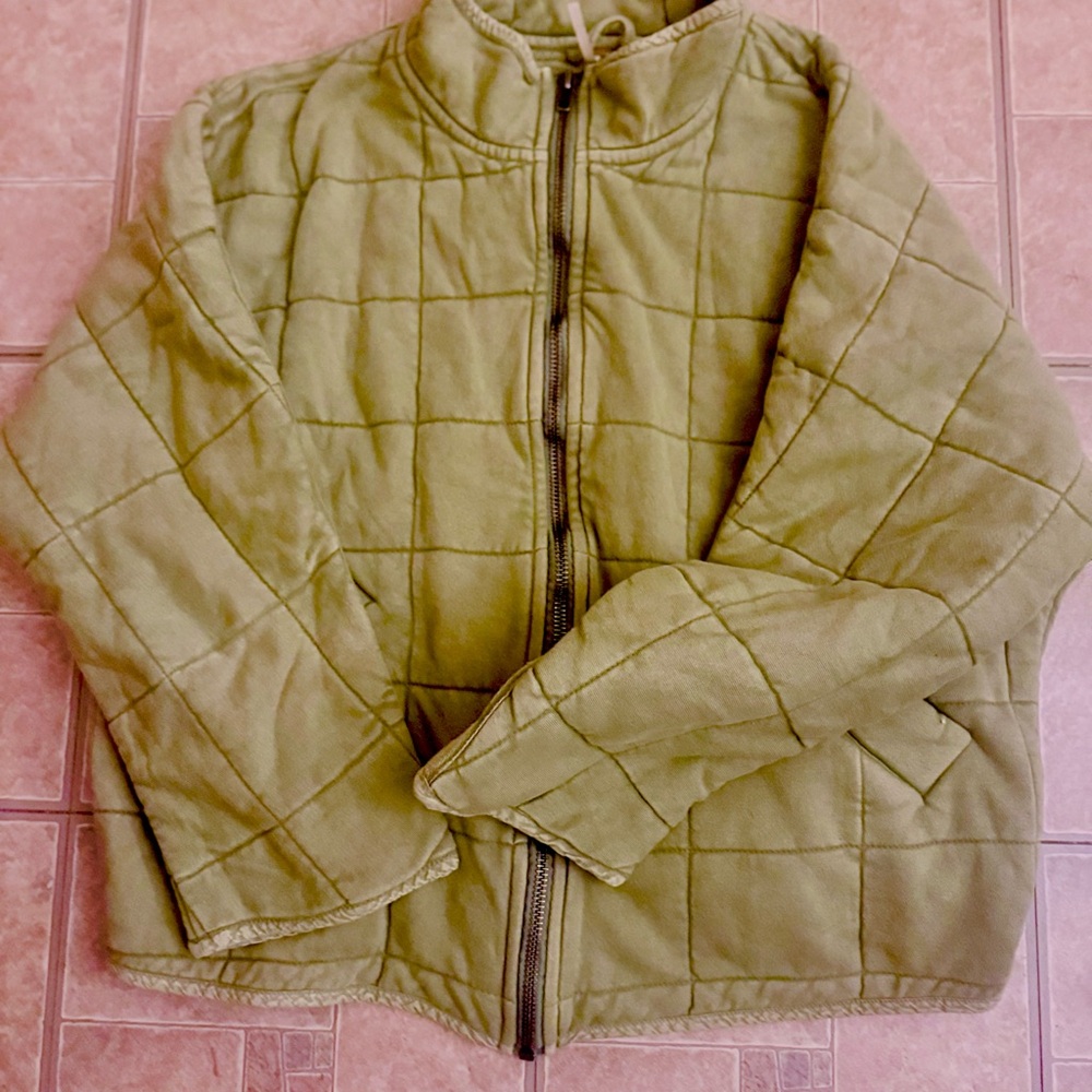 Free People Green Dolman Quilted Jacket
